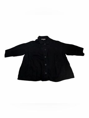 FLAX | black button up jacket 100%